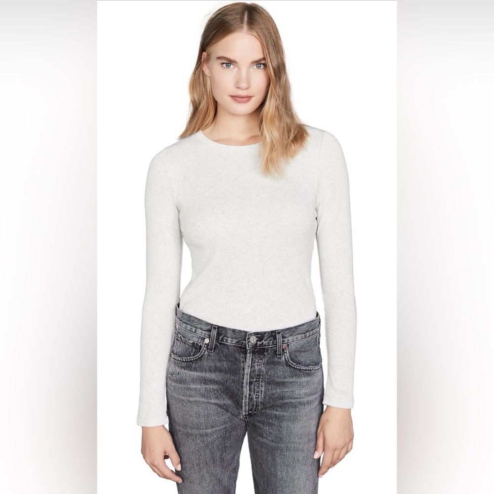 Club Monaco Carolena top in light heather grey/ XS